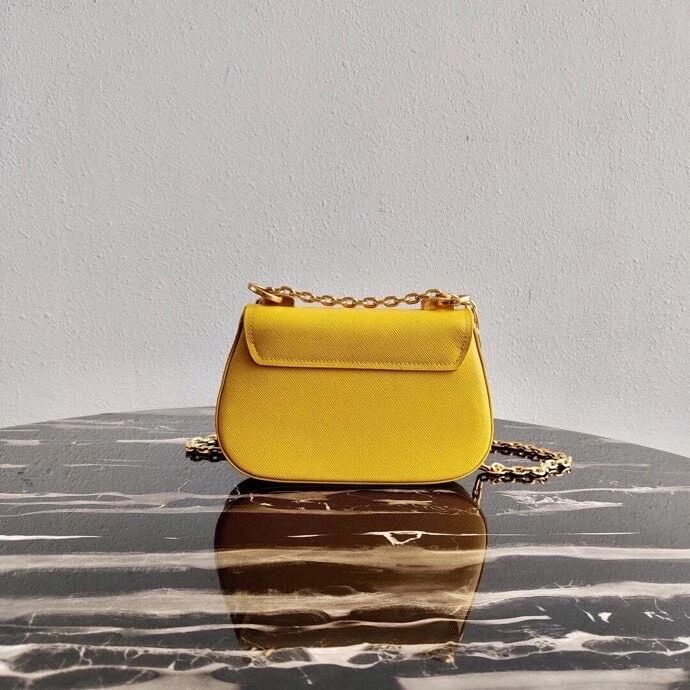 Prada Saffiano leather shoulder bag 2BD275 yellow