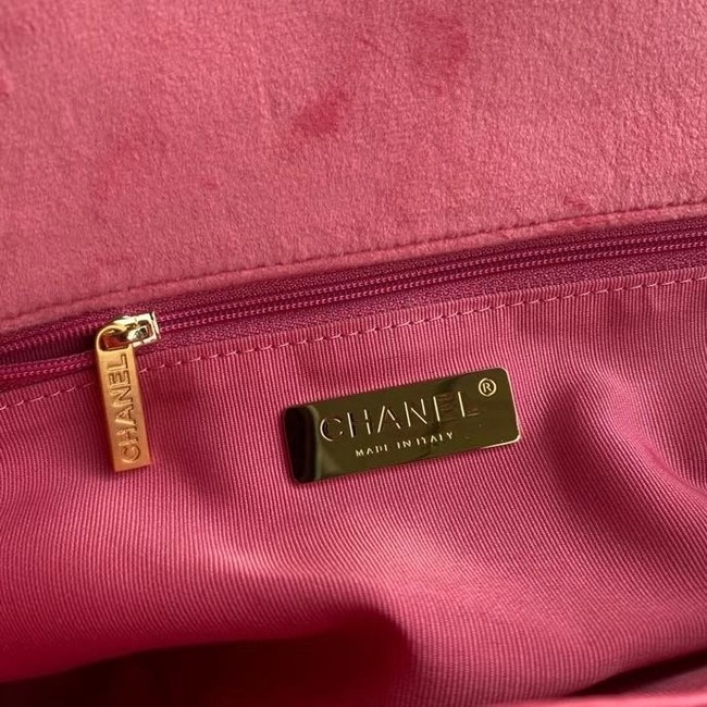 Chanel 19 flap bag velvet AS1161 pink