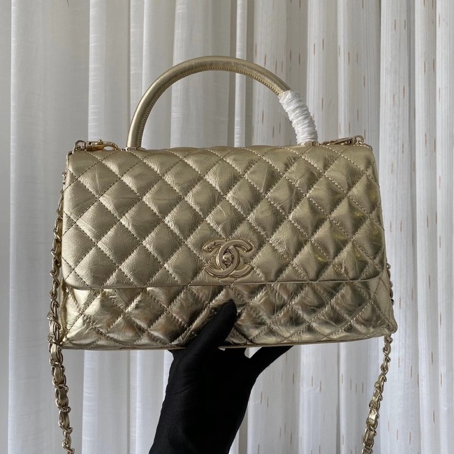 Chanel Flap Bag with Top Handle A92991 gold