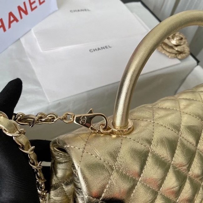 Chanel Flap Bag with Top Handle A92991 gold