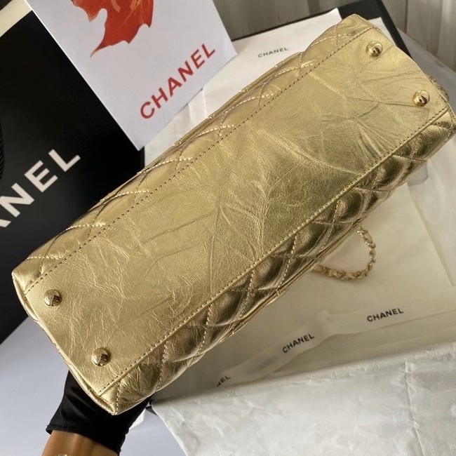 Chanel Flap Bag with Top Handle A92991 gold