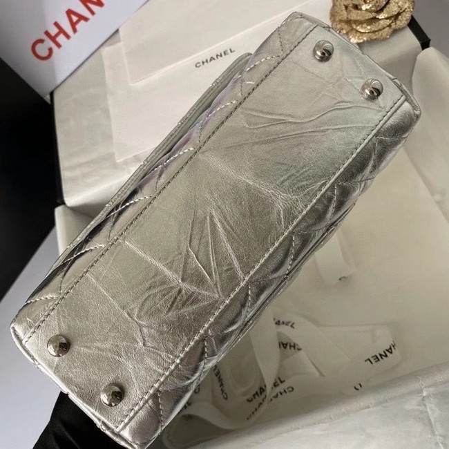 Chanel Small Flap Bag with Top Handle 92990 silver