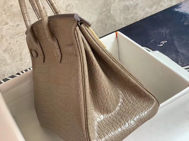 Hermes Birkin Bag Original Leather crocodile HBK35 grey