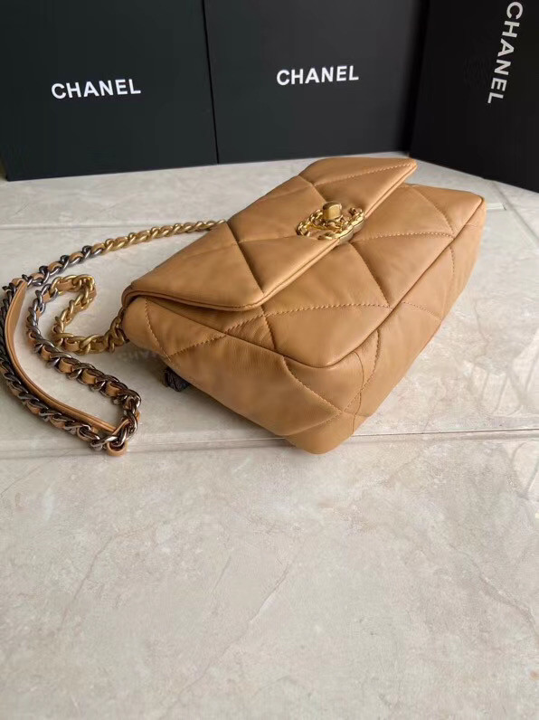 Chanel 19 flap bag AS1160 brown