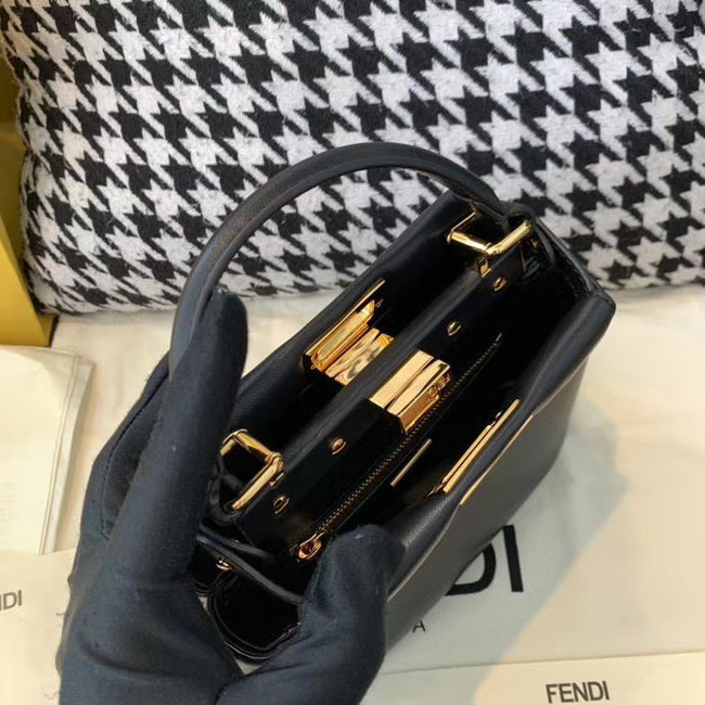 Fendi PEEKABOO ICONIC MINI nappa leather bag 8BN244 black