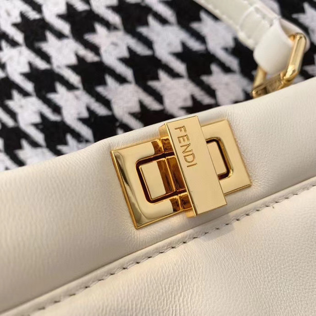 Fendi PEEKABOO ICONIC MINI nappa leather bag 8BN244 white