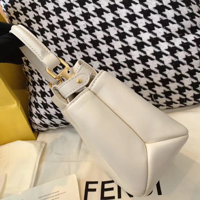 Fendi PEEKABOO ICONIC MINI nappa leather bag 8BN244 white