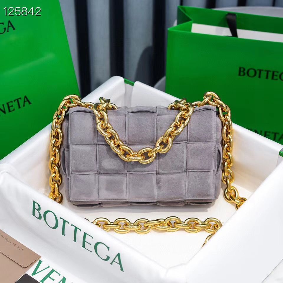 Bottega Veneta PADDED CASSETTE Velvet BAG 591971 Gray