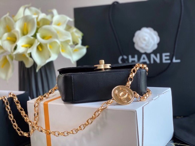 Chanel flap bag Lambskin & Gold-Tone Metal AS2222 black