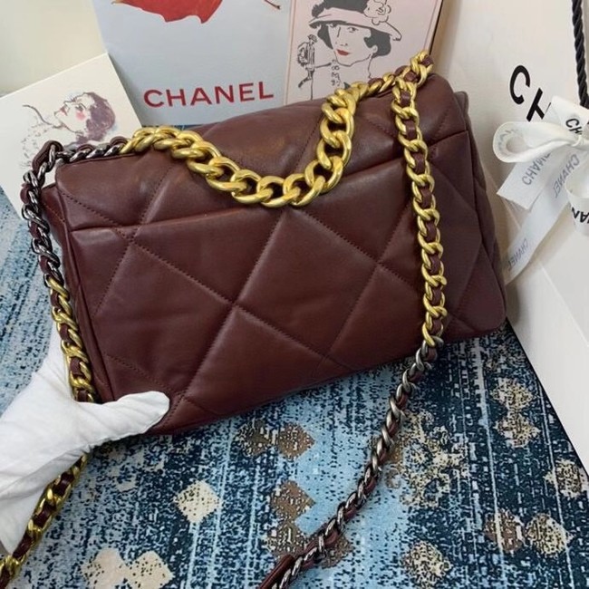 Chanel 19 flap bag AS1161 Burgundy