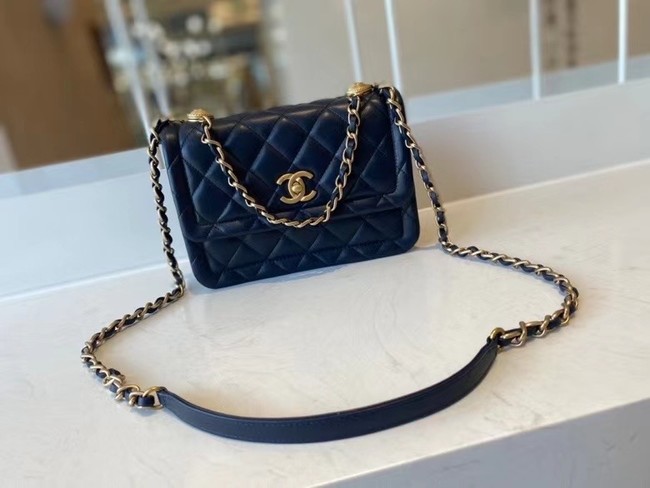 Chanel flap bag Calfskin & Gold-Tone Metal AS2055 Royal Blue