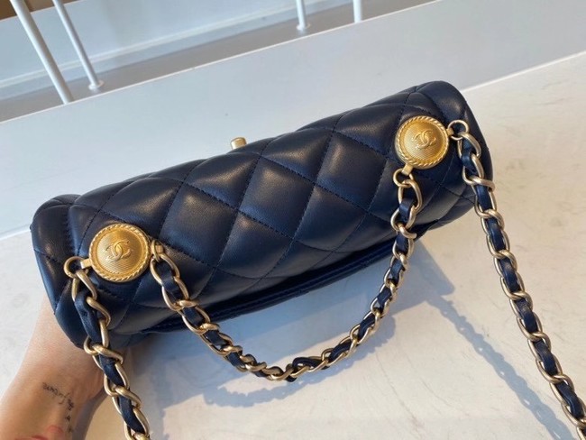 Chanel flap bag Calfskin & Gold-Tone Metal AS2055 Royal Blue