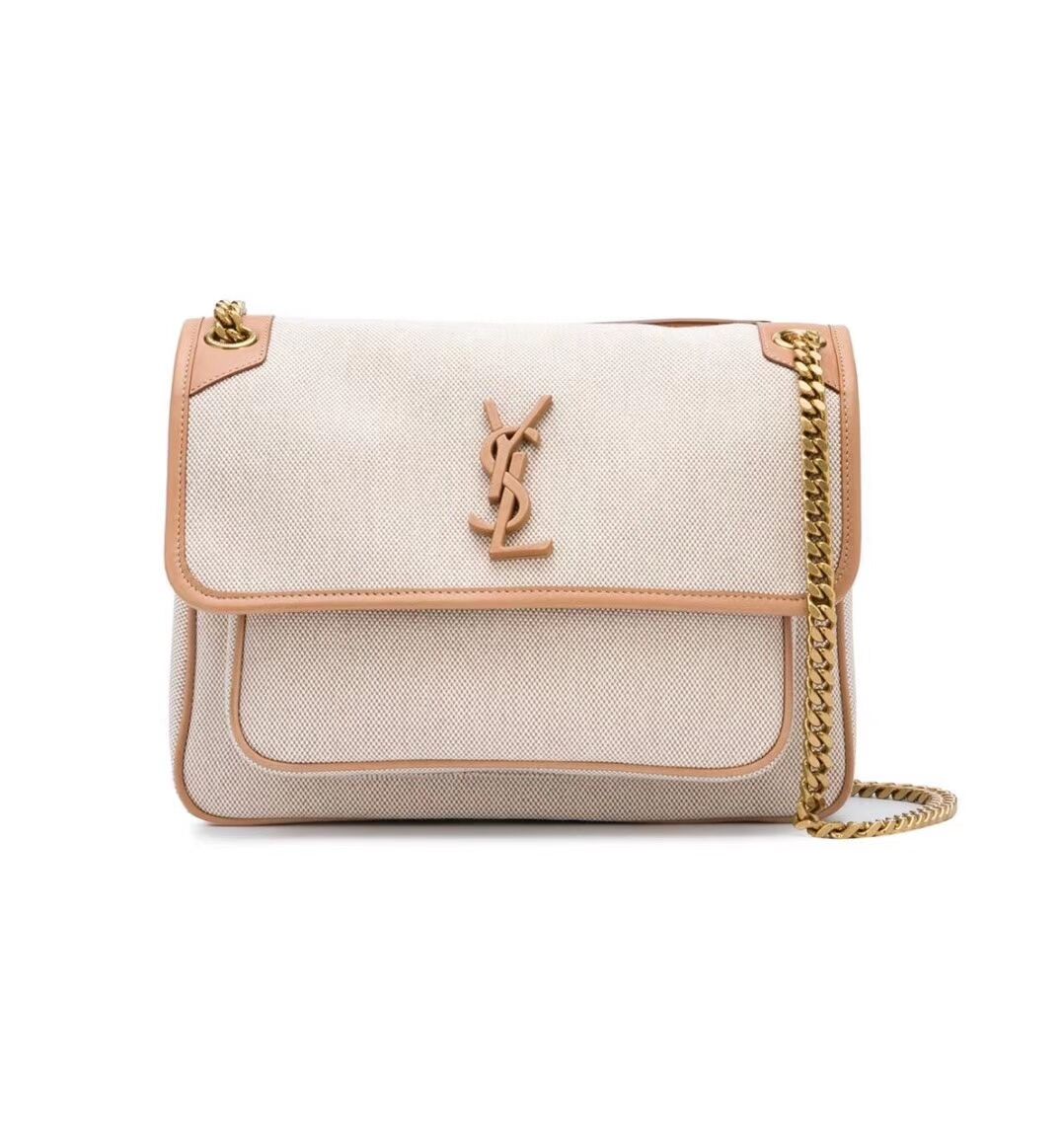 Yves Saint Laurent IN CANVAS AND LEATHER Y698894H Apricot