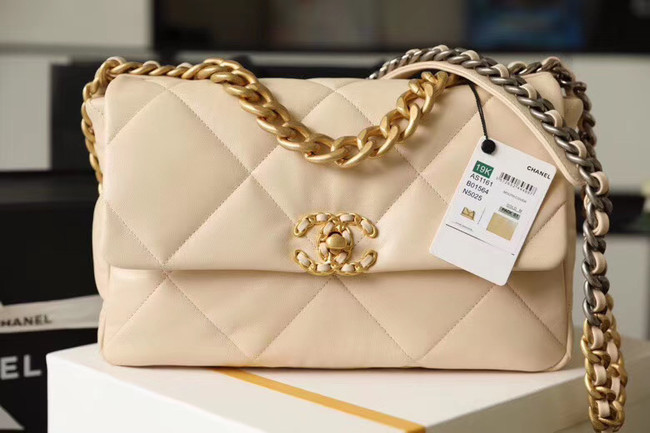 Chanel 19 flap bag AS1161 Beige