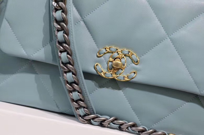 Chanel 19 flap bag AS1161 light blue