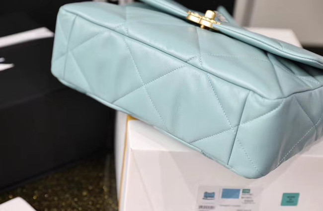 Chanel 19 flap bag AS1161 light blue