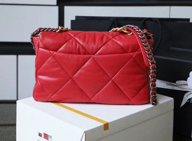 Chanel 19 flap bag AS1161 red