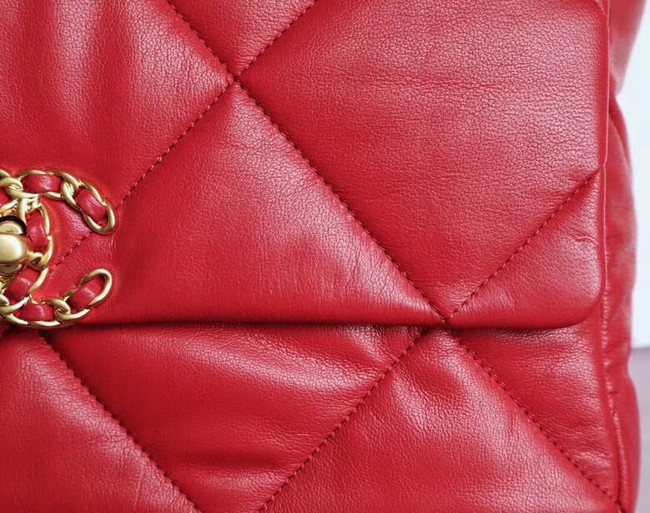 Chanel 19 flap bag AS1161 red