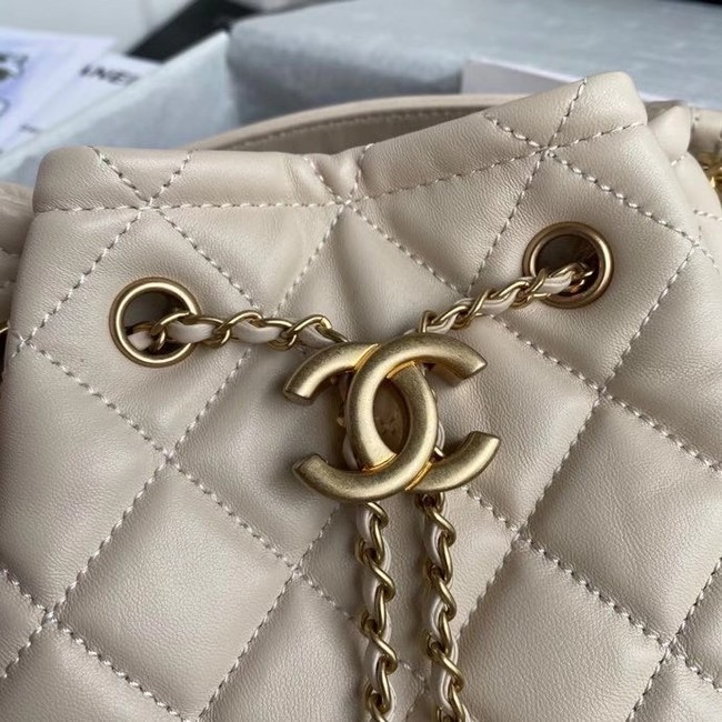 Chanel Drawstring Sheepskin bag AS2057 Beige