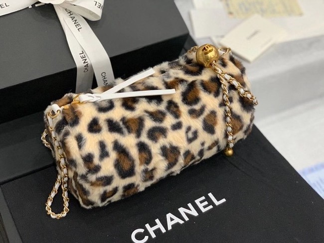 Chanel Mink hair Leopard Print AS1899 Beige