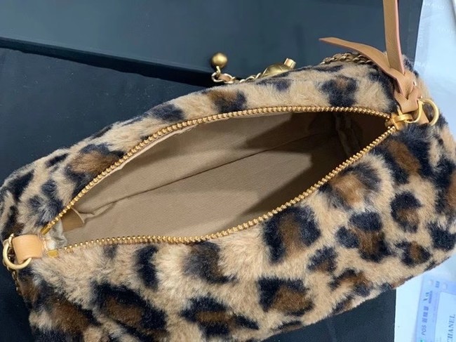 Chanel Mink hair Leopard Print AS1899 brown