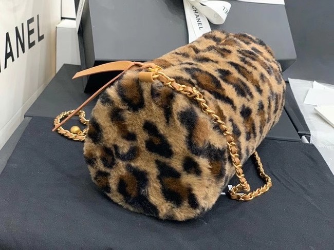 Chanel Mink hair Leopard Print AS1899 brown