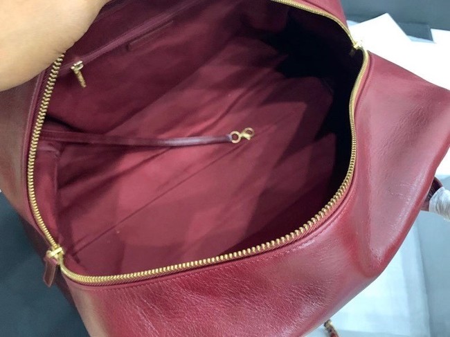 Chanel bowling bag Calfskin & Gold-Tone Metal AS8396 Burgundy