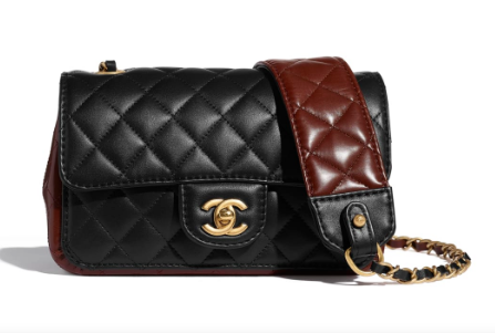 Chanel small flap bag Calfskin & Gold-Tone Metal AS2228 Black & Brown