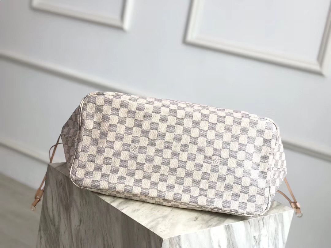 Louis Vuitton Damier Azur Original Leather Bolso NEVERFULL GM N41604 Pink