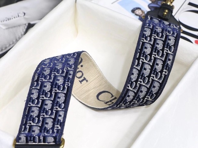 Dior Oblique Embroidered Velvet SHOULDER STRAP S8540CWVF Blue