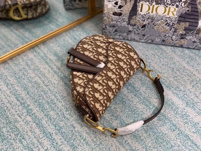 SMALL SADDLE BAG Dior Oblique Embroidered M1296ZW Brown