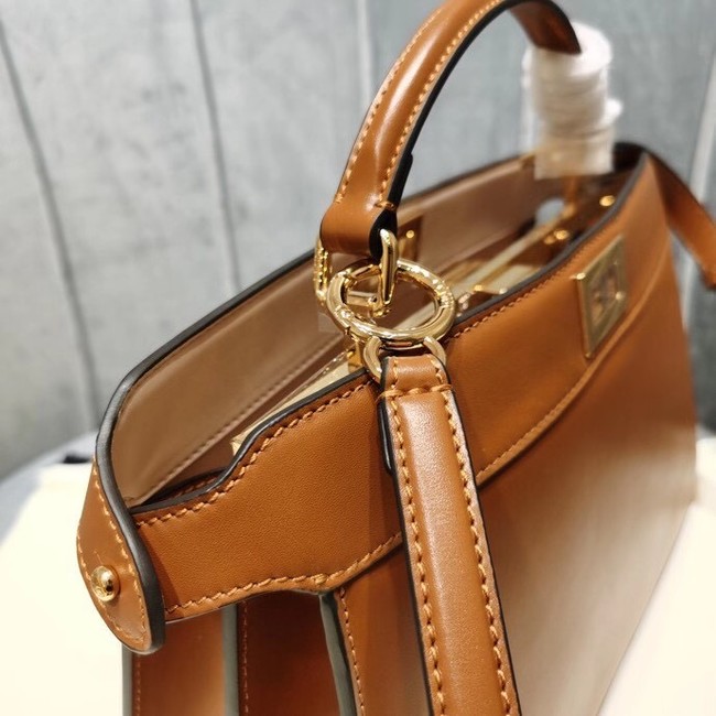 Fendi PEEKABOO ISEEU EAST-WEST leather bag 8BN323A brown