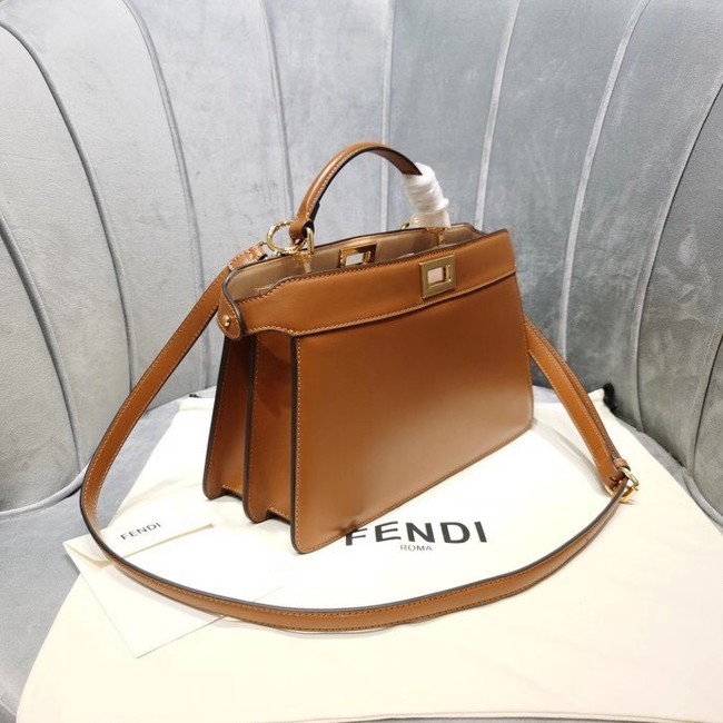 Fendi PEEKABOO ISEEU EAST-WEST leather bag 8BN323A brown