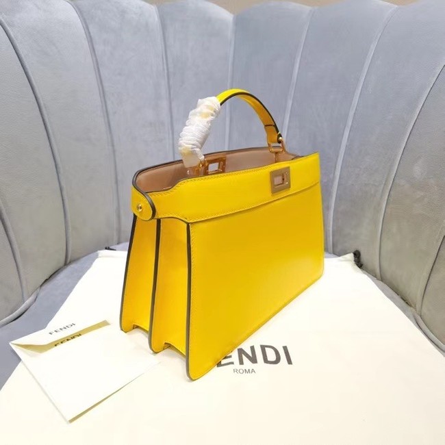 Fendi PEEKABOO ISEEU EAST-WEST leather bag 8BN323A yellow 