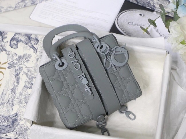 LADY DIOR MY ABCDIOR BAG Gray Ultramatte Cannage Calfskin M0538SLOI