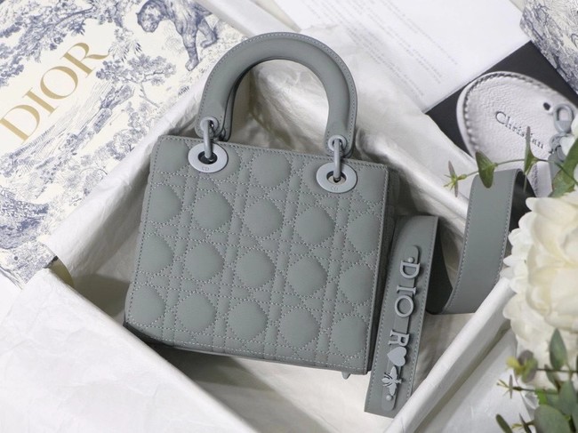 LADY DIOR MY ABCDIOR BAG Gray Ultramatte Cannage Calfskin M0538SLOI