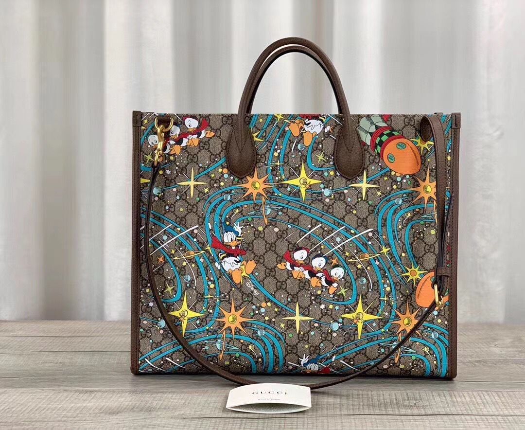 Gucci Donald Duck Series Original Leather Tote Bag 650037