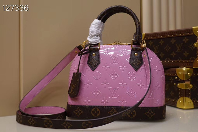 Louis Vuitton Monogram Vernis Alma BB Tote Bag M91606 pink