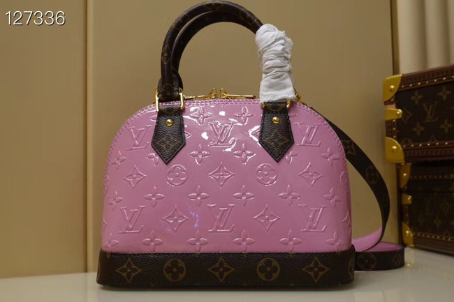 Louis Vuitton Monogram Vernis Alma BB Tote Bag M91606 pink