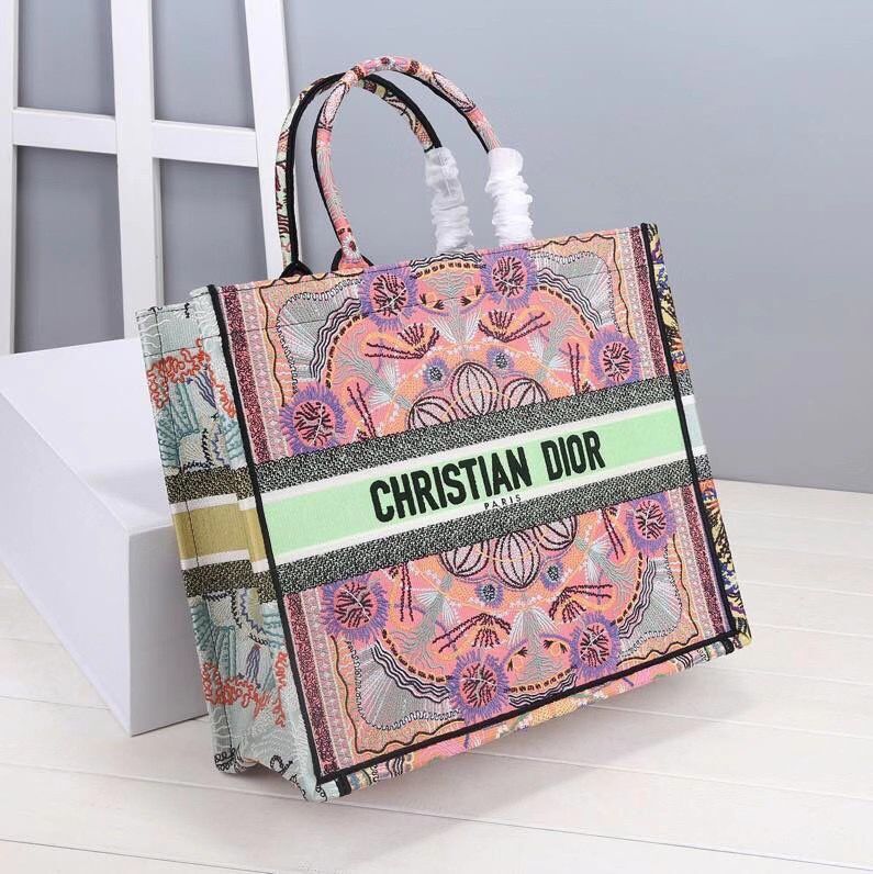 DIOR BOOK TOTE Multicolor Tie & Dior Embroidery M1286