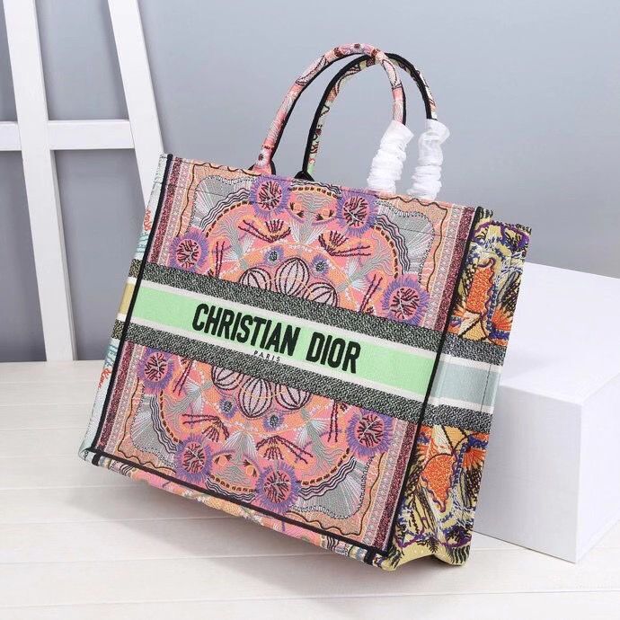 DIOR BOOK TOTE Multicolor Tie & Dior Embroidery M1286