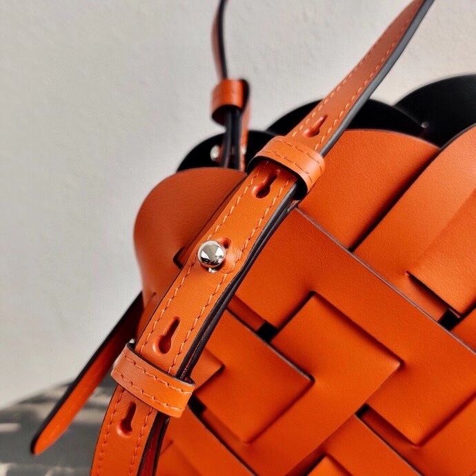 Prada Leather Prada Tress Handbag 1BA290 orange