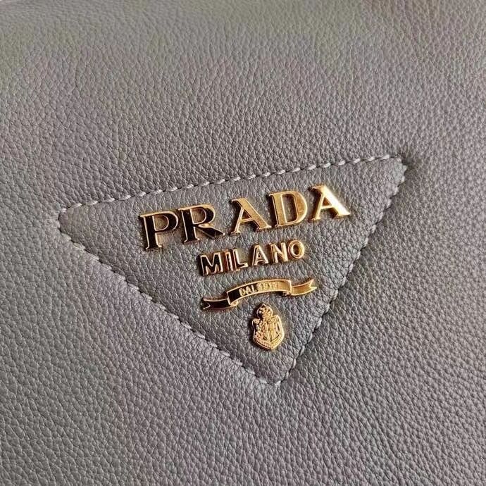 Prada Deer skin bag tote 1BC145 grey