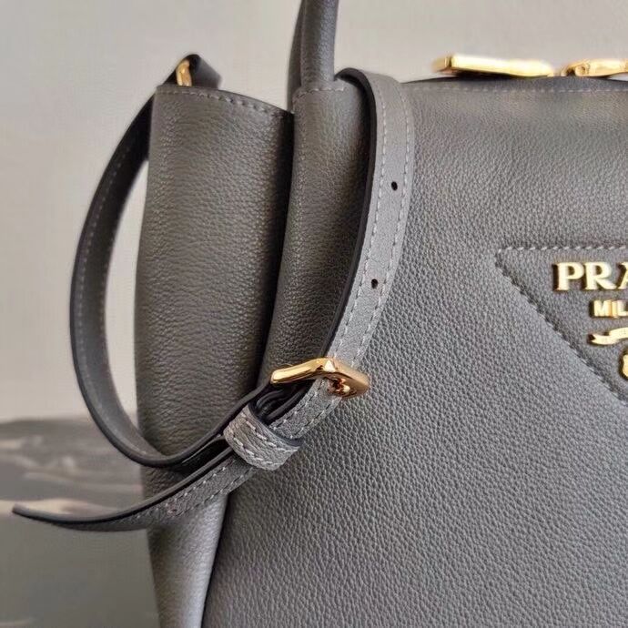 Prada Deer skin bag tote 1BC145 grey