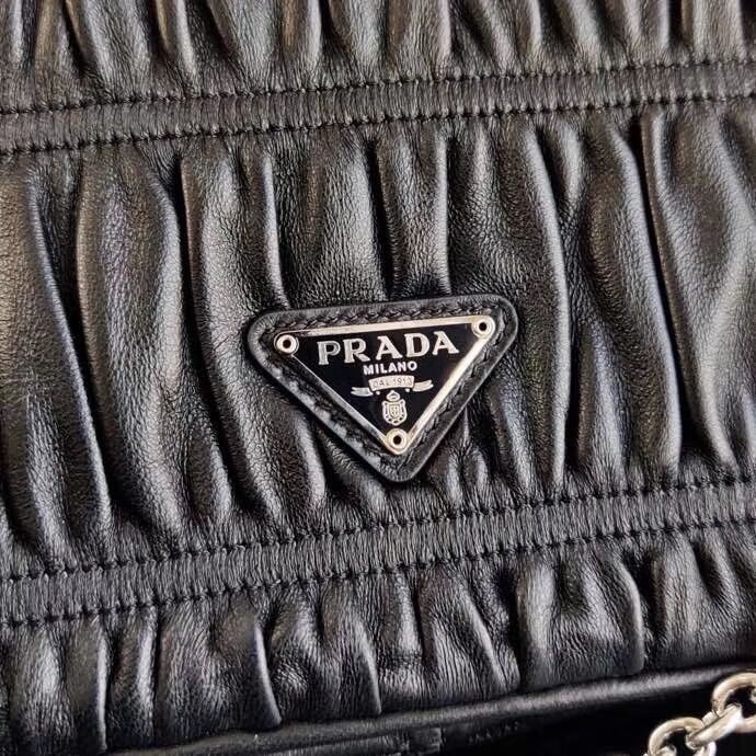 Prada Gaufre nappa leather shoulder bag 1BD289 black