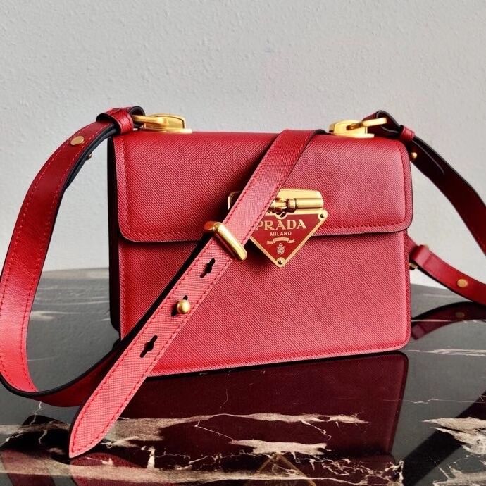 Prada Saffiano leather Prada Symbole bag 1BD270 red