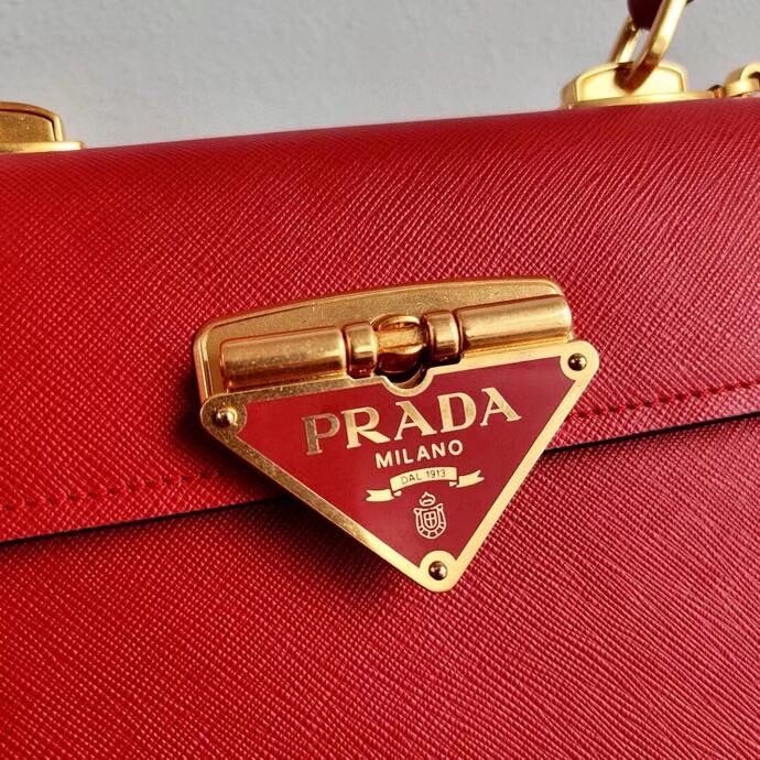 Prada Saffiano leather Prada Symbole bag 1BN021 red