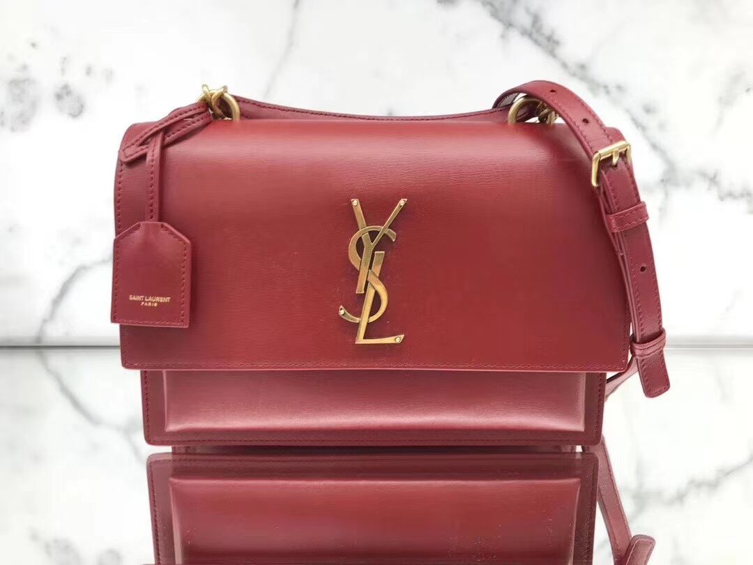 Yves Saint Laurent Calfskin Leather Tote Bag Y634723 Bright red