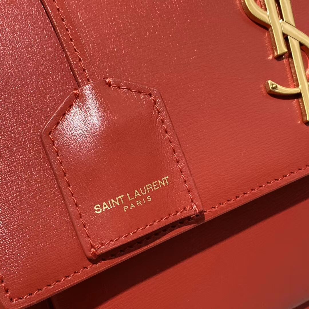 Yves Saint Laurent Calfskin Leather Tote Bag Y634723 Bright red