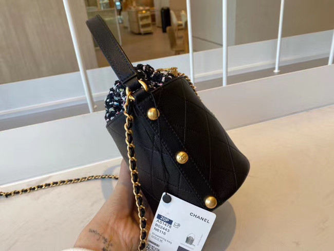 Chanel Drawstring Sheepskin bag AS1478 black